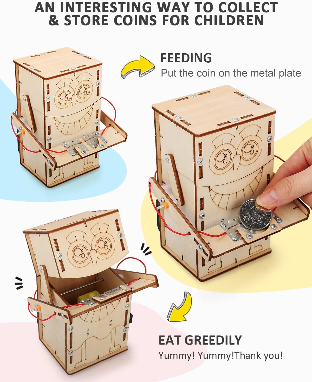 Poraxy 4 Set STEM Kits for Kids Ages 8-10 10-12, Toys for Ages 8-13, Music Box, Robot 3D Puzzle Educational Science Building Projects Crafts, Birthday Gifts for Boys Girls 7 8 9 10 11 12 13 Year Old