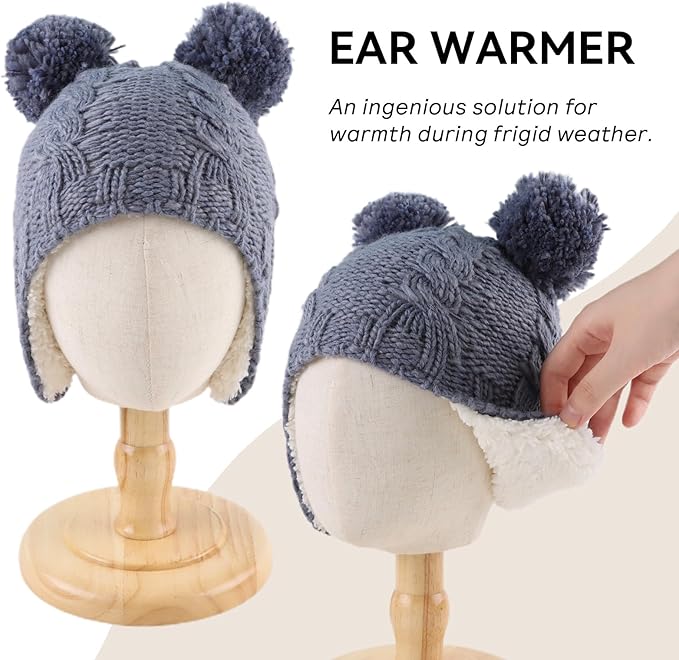 Zsedrut Winter Baby Boy Hats Pompom Baby Beanie for Girls Fleece Newborn Infant Toddler Beanie