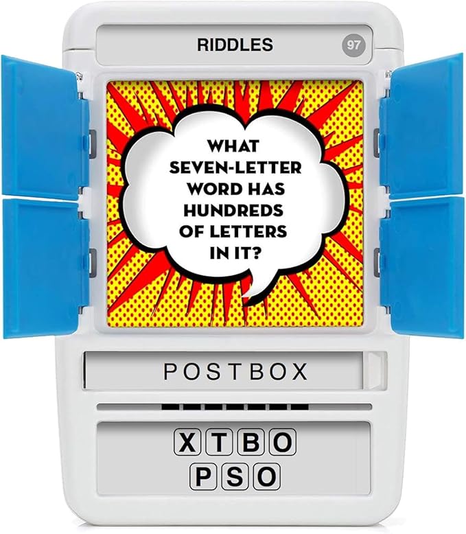 100 PICS Riddles Travel Game - Guess 100 Riddles | Flash Cards with Slide Reveal Case | Card Game, Gift, Stocking Stuffer | Fun for Kids and Adults | Ages 6+