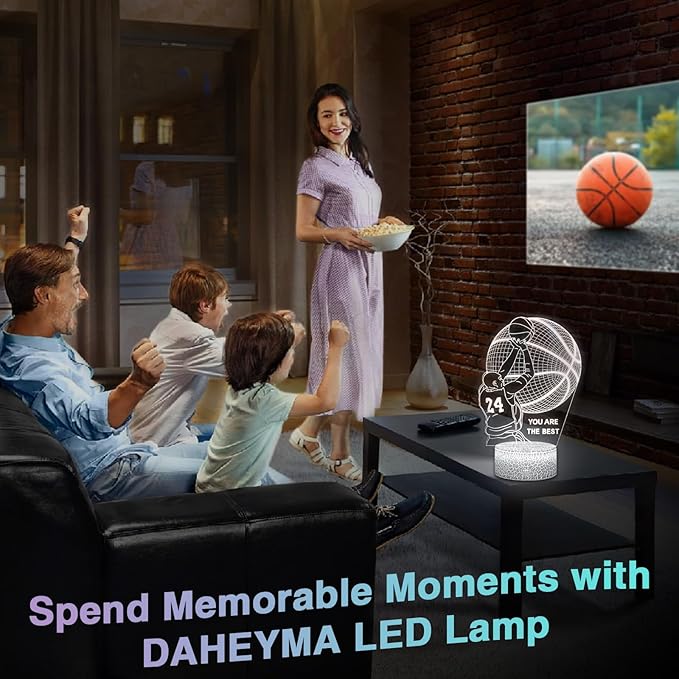 Basketball Mood Light for Fans, 3D LED Basketball Lamp Illusion, Gifts for Boys, Unique Room Decor,16 Colors Night Light with Remote Control Dimmable