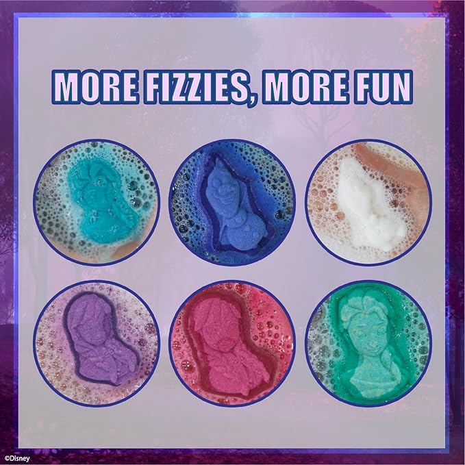 Disney Frozen 6 Pack Berry Scented Bath Bombs - Ages 3+ Character Molded Bath Bombs – Fun & Bright Colors - Great Birthday Gifts, Stocking Stuffers, Slumber Parties, Spa Days & More by Townley Girl