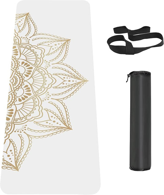 Non Slip Yoga Mat TPE Workout Mat for Men Women, Thick Workout Mat with Carrying Strap, Fitness Mats for Exercise, Yoga, Fitness, Pilates, Floor Workouts (72" x 24" x 6mm)