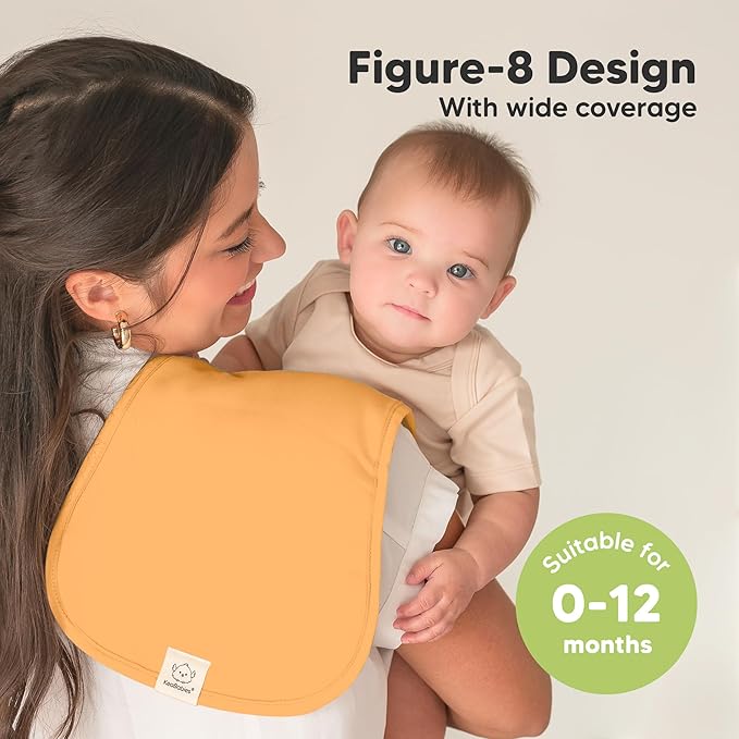 Organic Burp Cloths Baby Boy & Girl - 5-Pack Super Absorbent Cotton Burping Cloths for Babies, Soft & Plush Newborn Spit Up Rags, Infant Towels for Milk Spit Up, Unisex, Large 21" x 10" (Sahara)