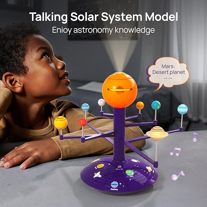 Science Can Solar System for Kids, Talking Astronomy Solar System Model Kit, Planetarium Projector with 8 Planets STEM Space Toys for 3 4 5+ Years Old Boys Girls
