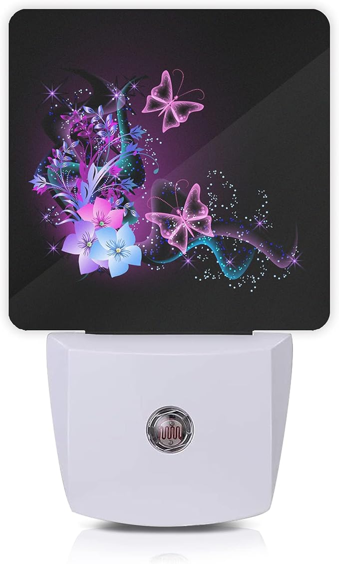 Butterfly Night Light,Fantasy Butterflies Fairy Plug in Night Lights 0.5W Sleep Friendly for Boys Girls Led Night Light Dusk to Dawn Sensor Nightlight for Stairway/Hallway/Bedroom