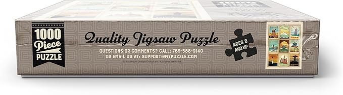 MyPuzzle World Travel, Collage, Vintage Poster - Premium 1000 Piece Jigsaw Puzzle for Adults