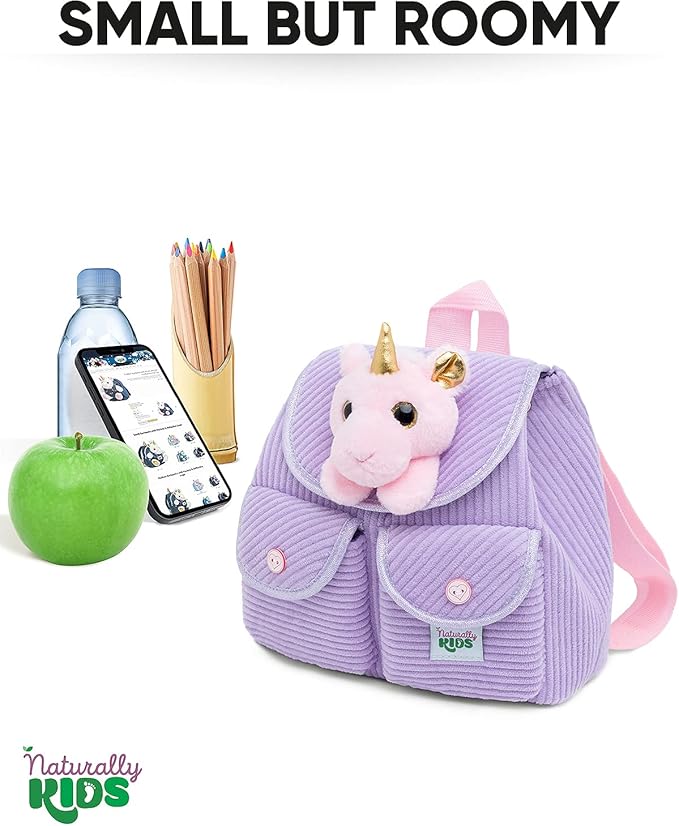 Purple Unicorn Mini Backpack for Kids, Mini Backpack for Toddler Girls, Gift for 2 3 4 5 Year Old Girl Boy