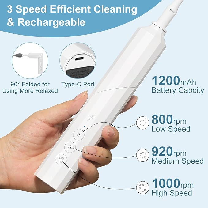 Yoobao Electric Baby Bottle Cleaner Kit, Rechargeable Travel Bottle Cleaner Set with Drying Rack, 3 Speed Cleaning Modes, Nipple, Straw, Sponge Brush, Ideal Present for After Birth Moms