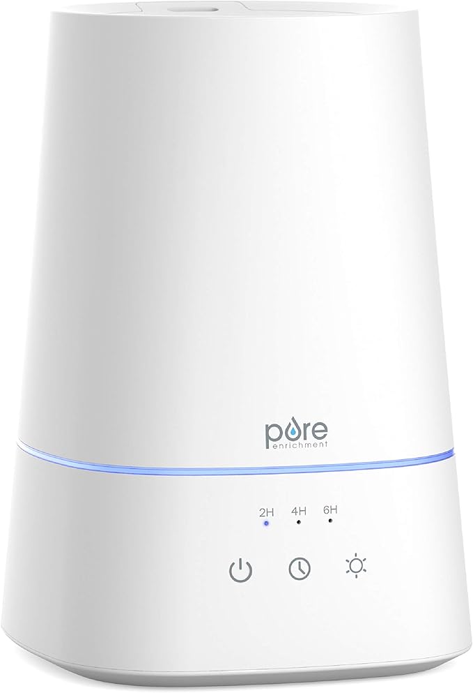 Pure Enrichment HUME Max - Easy Top-Fill Ultrasonic Cool Mist Humidifier, 3.7-L (1 Gallon) Water Tank, 3 Mist Settings, & Auto Shut-Off Timer - Ideal for Large Bedrooms, Nurseries & Dry Areas (White)