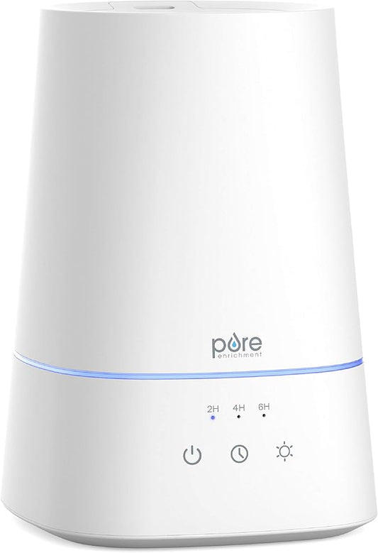 Pure Enrichment HUME Max - Easy Top-Fill Ultrasonic Cool Mist Humidifier, 3.7-L (1 Gallon) Water Tank, 3 Mist Settings, & Auto Shut-Off Timer - Ideal for Large Bedrooms, Nurseries & Dry Areas (White)