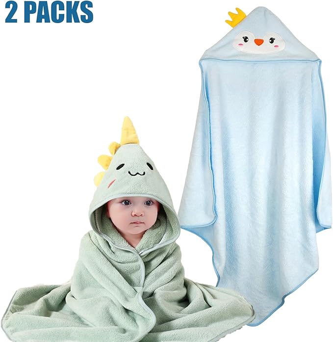 Baby Bath Towel with Hooded Ultra Soft Toddler, Soft Premium Coral Fleece Bath Hooded Towel for Toddlers, Baby, Infant, Newborn Shower Gifts