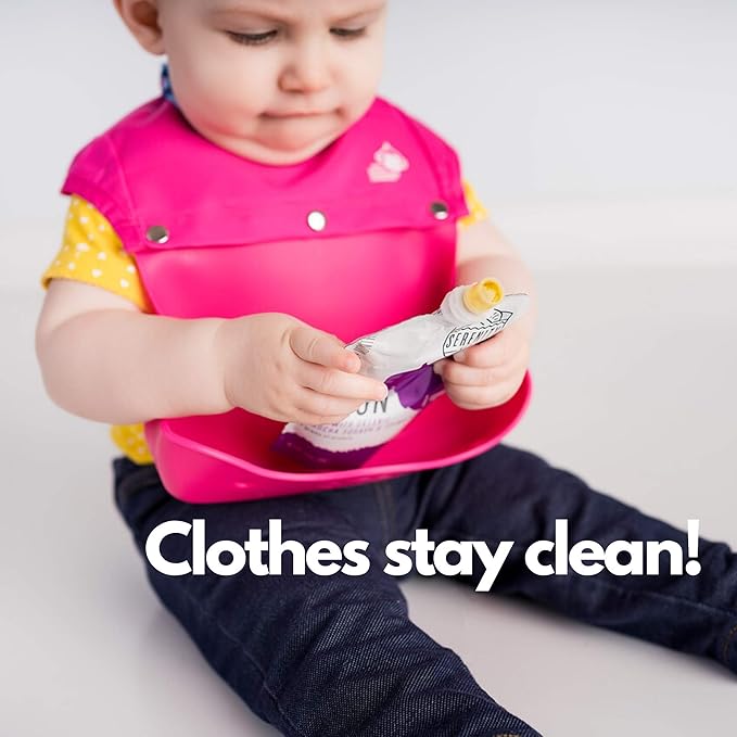 Silicone Bibs for Babies and Toddlers - Wipes Clean in Seconds Waterproof Bib Protects from Every Mess - Made with Premium Materials
