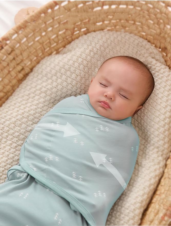 insular Baby Swaddle Wrap, Swaddle Blanket for Newborn and Infant, Adjustable Velcro Swaddling Set for Boy and Girl, Soft Cotton Baby Sleep Sack 3 Pack, Snail&Hedgehog, Small(0-3M)