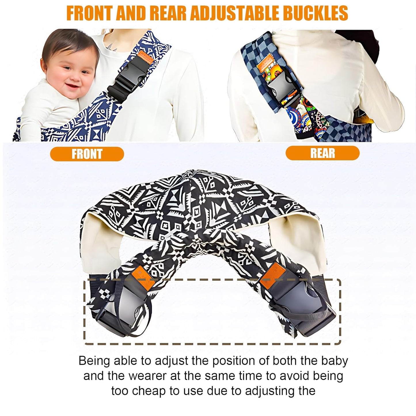 Baby Sling Carrier Newborn to Toddler Adjustable One-Shoulder Design with Hip Seat Support, Labor-Saving Baby Wraps Carrier 10-30 lbs(Blue)