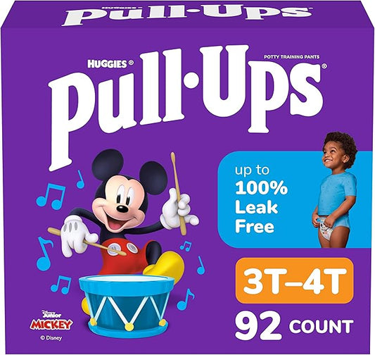 Pull-Ups Boys' Potty Training Pants, Size 3T-4T Training Underwear (32-40 lbs), 92 Count