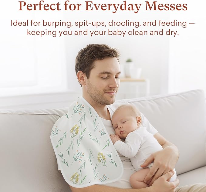 Premium 8-Pack Waterproof Baby Burp Cloths, Extra Large 13"X26" Soft Absorbent Burping Clothes for Newborns and Infants, Baby Shower Boys Girls