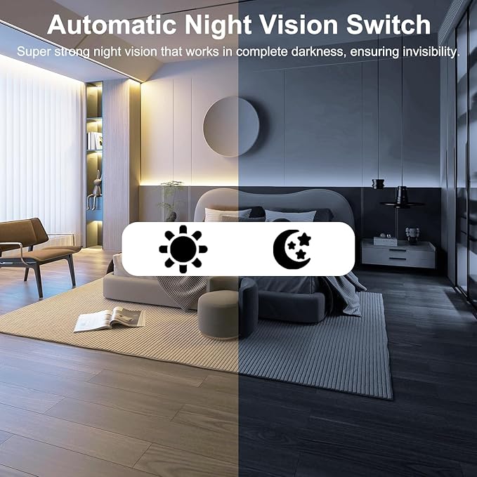 ZHENHAN 1440P HD Mini Wireless Camera Indoor Security Rechargeable Camera Motion Detection, Night Vision, 100-Day Battery, Cloud/SD Storage & App Control Nanny/Pet/Baby Monitor(Black)