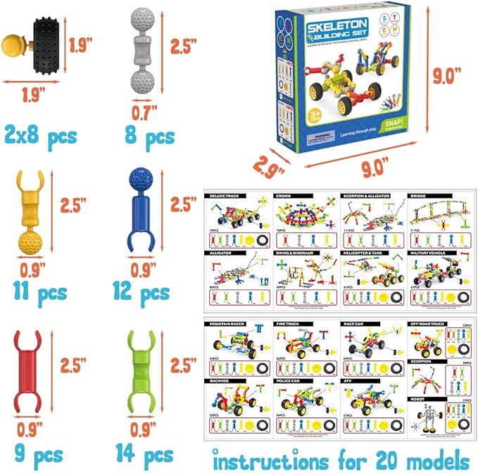 Building Blocks for Kids, 70 Pcs STEM Toys for Boys and Girls, Fun Toy Playset for Creative Kids, Educational Activities (70 PCS)