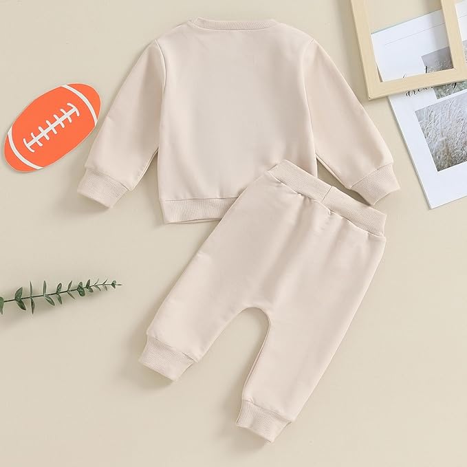 Kupretty Toddler Baby Boy Fall Winter Clothes Color Block Long Sleeve Sweatshirt Pullover Tops + Joggers Pants Outfit Set