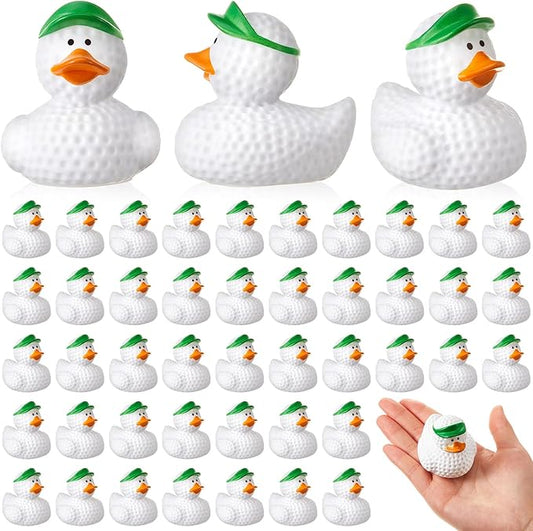 Deekin 100 Pcs Rubber Duck 2 Inch Bulk Sport Party Favors for Birthday Party Decorations Club Player Gift (Green Golf)