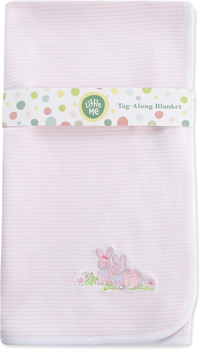 Little Me Blankets for Baby Girls' Blankets for Baby Bunnies Swaddling Receiving Blanket
