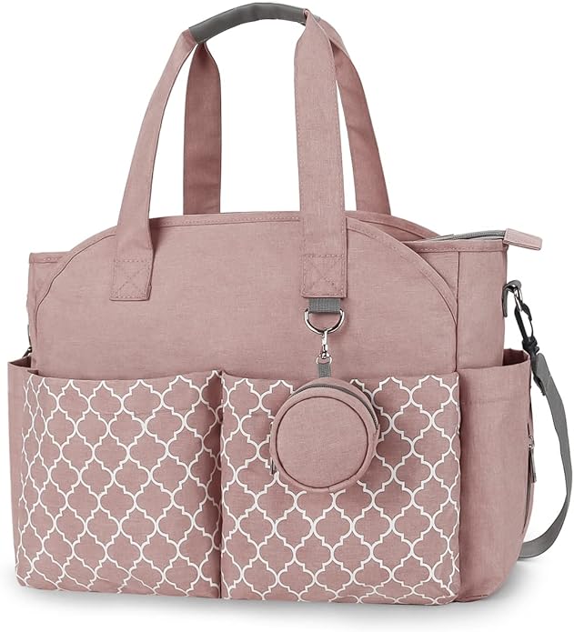 Lmbabter Diaper Bag Tote with Changing Station Upgrade Multi-Function Baby Bag with Adjustable Shoulder Strap