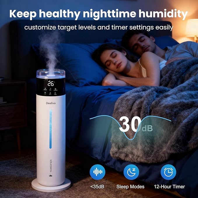 Large Humidifier for Bedroom, 8L/2.1Gal Ultrasonic Cool Mist, Remote control,Easy Clean with 350ML/H Large Mist Speed, Suitable for Kids Room Plant Yoga Study Room Office