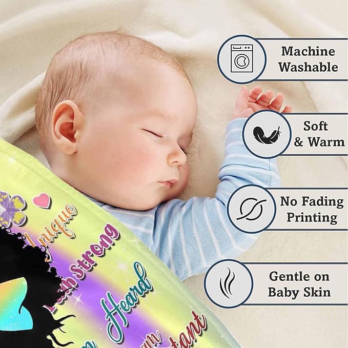 Artsadd Ship Next Day, Custom Baby Name Blanket for Kids Girls, Personalized Little Princess Baby Blankets for Girls Customized Blanket Gifts for Infant Newborn New Mom