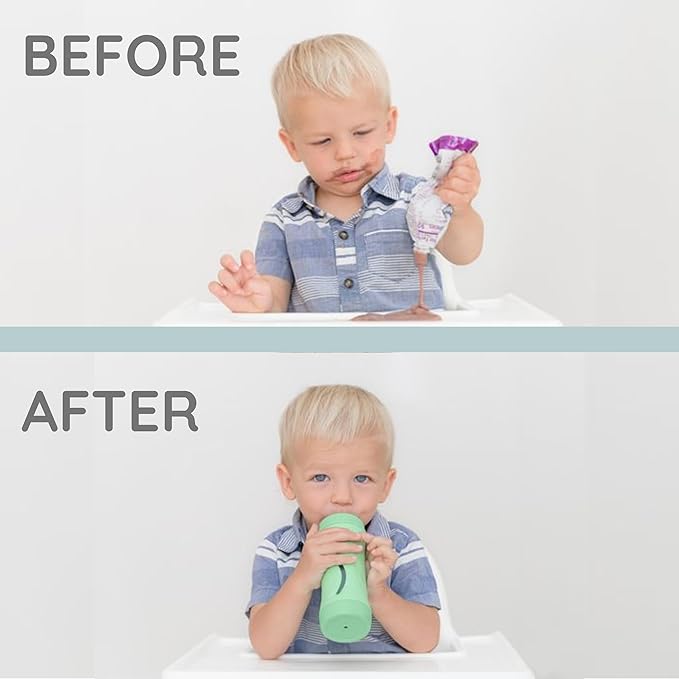 Subo Baby Food Bottle | No Mess Squeeze-Free Toddler Feeder | Feeding Bottle to Replace Resuable Pouches | (Duck Egg Blue)
