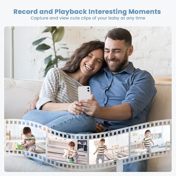 ieGeek Baby Monitor with 2K HD Resolution, Pan-Tilt-Zoom Video Baby Monitor Camera, 5'' LCD Screen & App Control, Night Vision, Cry and Motion Detection, Temp & Humidity Sensor, Two Way Audio, VOX