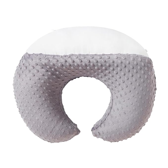 Nursing Pillow and Positioner for Breastfeeding, Ultra Soft Baby Breastfeeding Pillows for More Support for Mom and Baby, with Premium Removable Cover (Rose Gray)