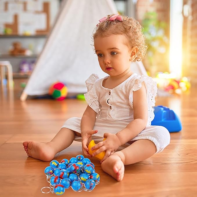 1" Globe Keychains Earth Globe Key Chains Mini Backpack Hook for Travelers