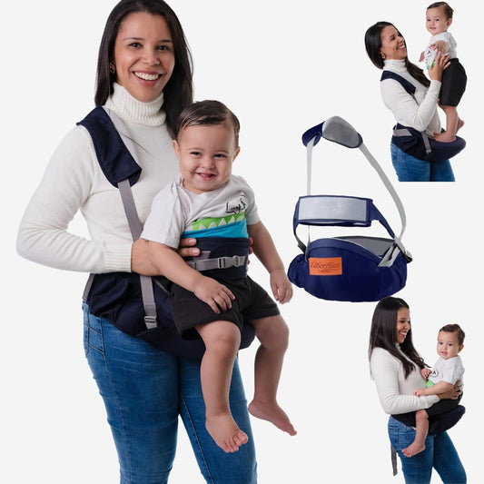 Baby Hip Carrier: Providing Effortless Hands-Free Bonding and Comfort During Your Daily Adventures with Our Baby Waist Stool (Dark Blue) for Newborns to Infants Up to 45 lbs