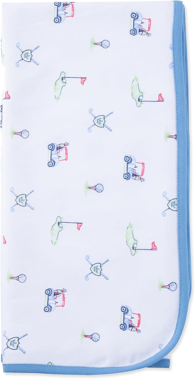 Little Me Blankets for Baby Boys' Swaddling Receiving Blanket, Blue Golf Club, 30 x 27 Inches
