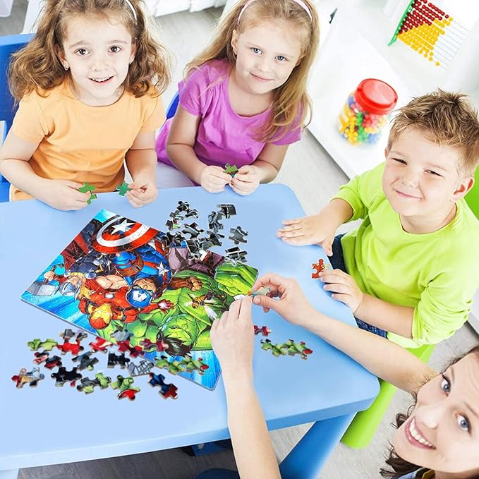 LELEMON Puzzles for Kids Ages 4-8,100 Piece Puzzles for Kids in a Metal Box, Educational Kids Puzzles Jigsaw Puzzles 100 Piece Puzzle Games Puzzle Toys Childrens Puzzles for Girls and Boys