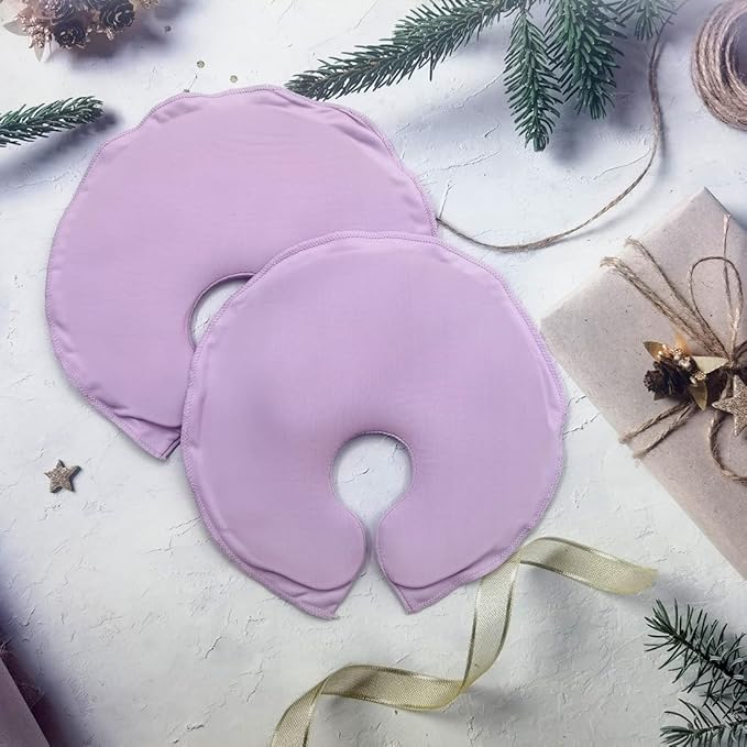 Reusable Breast Ice Packs, Breast Therapy Pack, Breastfeeding Essentials, for Breastfeeding Relief, Engorgement, Swelling Augmentation, Mastitis, Mastectomy Recovery, 2 Pack, Purple (Elastic Gel)