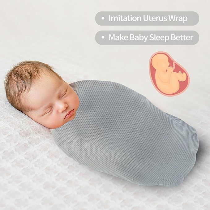 Jersey Swaddle Blanket, Ultra Soft Stretchy Receiving Blanket, Newborn Swaddle Wrap for Boys & Girls, 40 x 30 inches, 2 Pcs