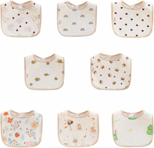 Baby Bandana Bibs, 6 Pack Waterproof Toddler Bib,Soft Cotton Absorbent Baby Bibs for Eating,Drooling,Teething