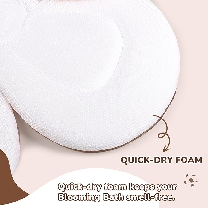 Baby Bath Pad for Infant Bathtub Sink, Non-Slip Flower Bathtub for Infants 0-6 Months, Soft Baby Sink Bath Cushion for Babies Bath Time, Newborns Bath Essentials Must Haves-Owl