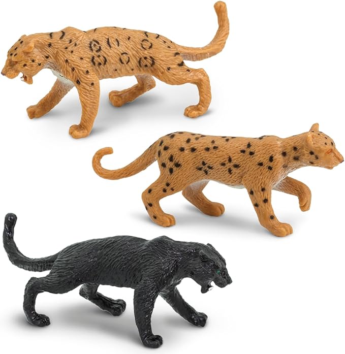 Safari Ltd. Big Cats TOOB - 9 Mini Figurines Including Lion, Tiger, White Tiger, Jaguar, Black Jaguar, Mountain Lion, Cheetah, Leopard, and Ocelot - Educational Toy For Boys, Girls & Kids Ages 3+