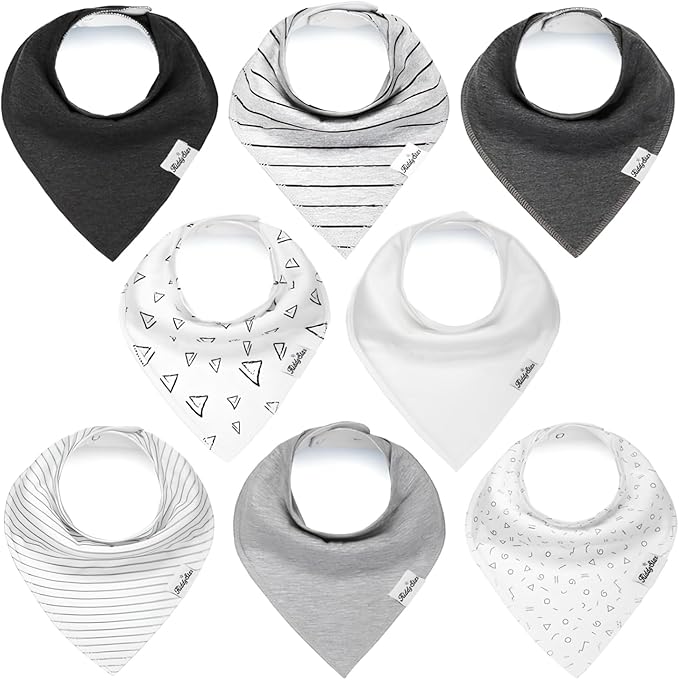 Organic Cotton Baby Bibs for Boys & Girls – Soft, Absorbent Teething & Drool Bibs - Adjustable Snaps for Toddlers