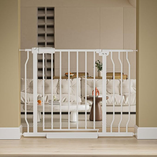 Wide Baby Gate for Stairs Doorways Pressure Mounted Baby Gate Walk Through Child Gates for Kids or Pets Indoor Safety Gates 34 to 38.5 Inch Wide