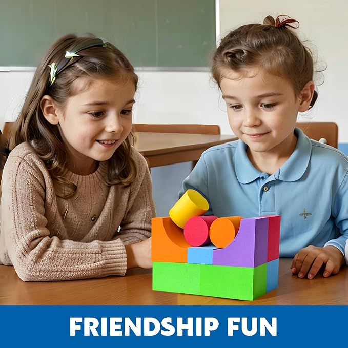 Large Foam Blocks for Toddlers 3-5 Years, Big Building Blocks Set, Soft Stacking Blocks, Education & Learning Montessori Toys for 3+ Years Old Boys&Girls (61PCS)