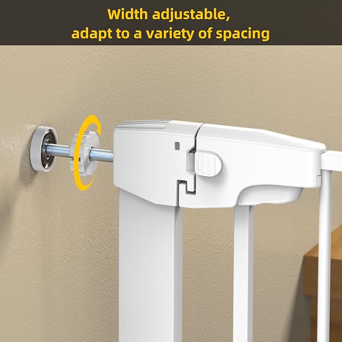 Easy Step Walk-Thru Baby Gate – Adjustable Safety Gate for Babies & Pets, Pressure Mount Kit, Includes Wall Cups – 29.7-40.5W x 30.5H, Auto-Close