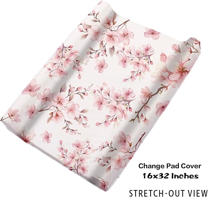 Personalized Nursery Crib Bedding Set: Custom Name 5 Piece Baby Crib Sets with Pink Flower and Elephant Pattern - Toddler Double Layer Blanket Set, Comfortable Crib Bed Sheets for Baby Grils