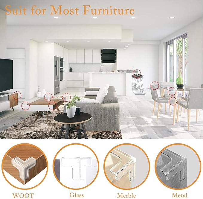 16 PCS Corner Protector Baby T-Shape, Clear Table Corner Protectors Baby Proofing Baby Safety Products Baby Proof Corners and Edges Furniture Corner Protector