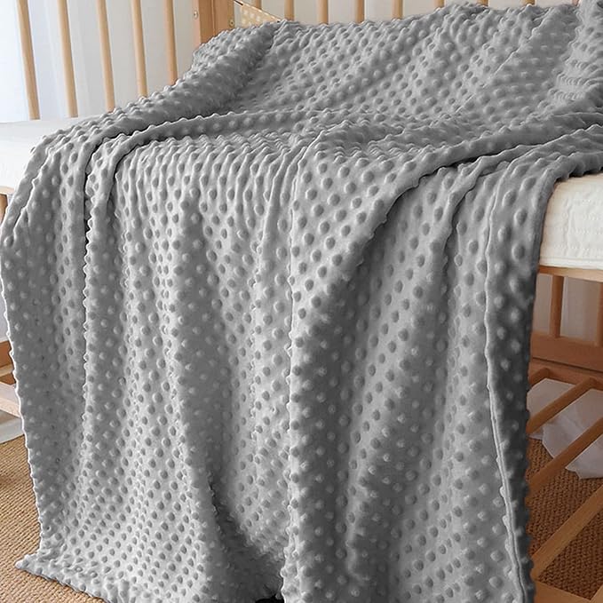 CREVENT Cozy Soft Warm Sherpa Baby Blanket for Infant Toddler's Crib Cot Stroller Gifts for Baby Boys All Season Use (30"X40" Light Grey dot)