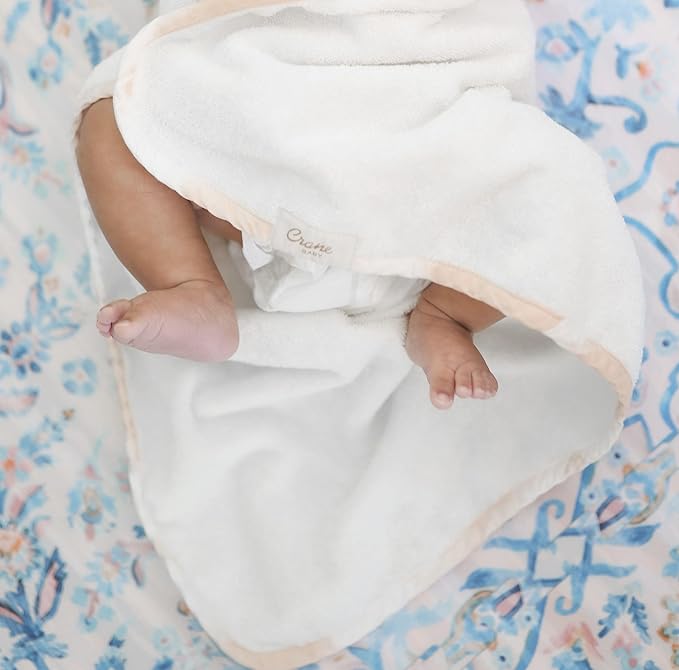 Crane Baby Hooded Towel - 100% Cotton & Terry Cloth, Pink Tie-Dye, 30" x 30", Hooded Baby Beach & Bath Towel