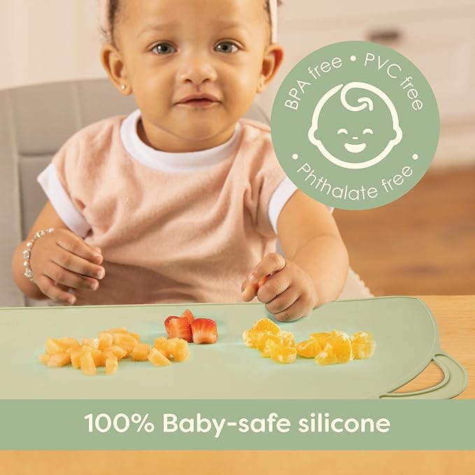 Upward Baby Silicone Suction Mat - Set of 3 Non Slip Silicone Mat - Baby Led Weaning - Kids Placemat for Dining Table High Chair - Toddler Feeding Supplies for Eating - Placemats for Restaurants