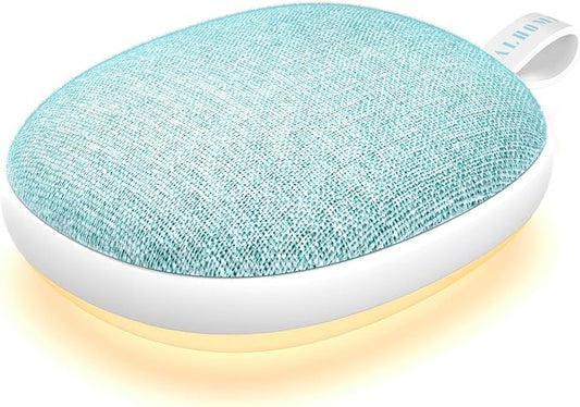 Portable White Noise Sound Machine: Baby Sleep Soother, Bluetooth Speaker, Rechargeable Battery, 4-Speed Timer, 6 Soothing Sounds Adult Therapy Aid for Trave (Cyan, Portable)